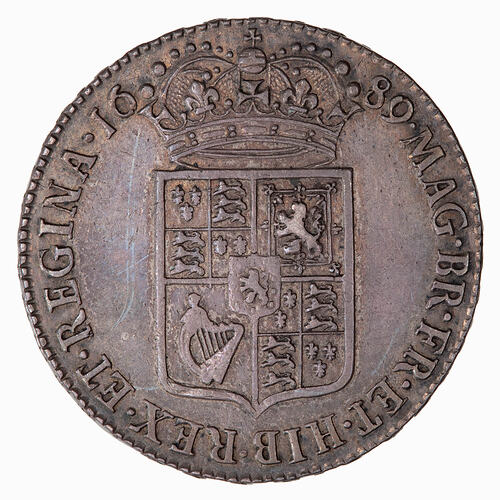 Coin - Halfcrown, William and Mary, Great Britain, 1689 (Reverse)