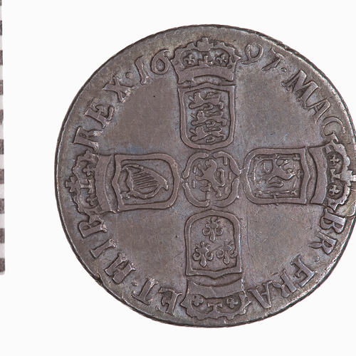 Coin - Sixpence, William III, Great Britain, 1697 (Reverse)
