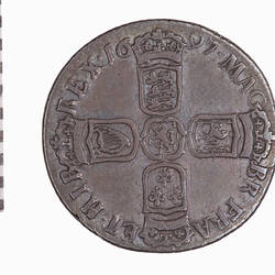 Coin - Sixpence, William III, Great Britain, 1697 (Reverse)