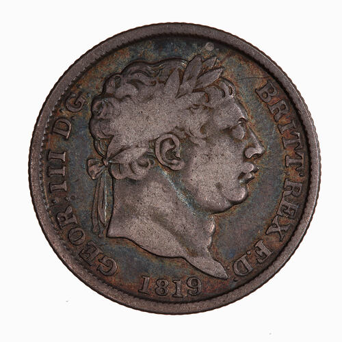 Coin - Shilling, George III, Great Britain, 1819 (Obverse)