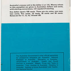Booklet - 'Migrant Hostels in Australia', Department of Immigration, 1970