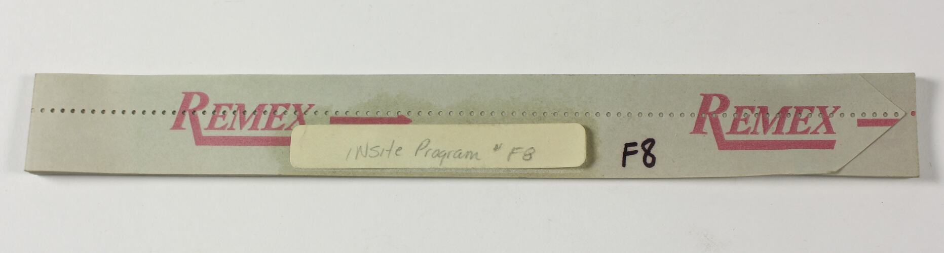 Paper Tape - Insite Program F8