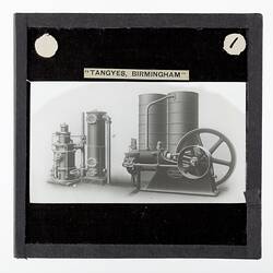 Lantern Slide - Tangyes Ltd, Suction Gas Engine & Cooling System, circa 1910