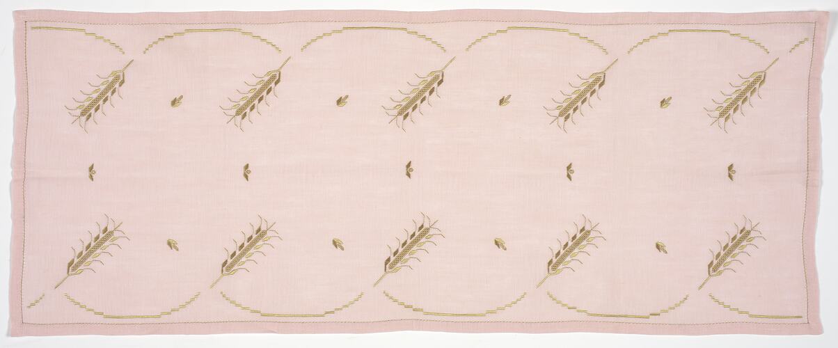 Sideboard Runner - Pink, Wheatsheaf Design, circa 1950s