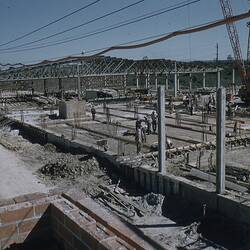 Slide - Kodak Australasia Pty Ltd, Construction of Emulsion Department Building, Kodak Factory, Coburg, 1958