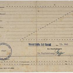 Marriage Certificate - Nicolae & Barbara Condurateanu, 15 Mar 1948
