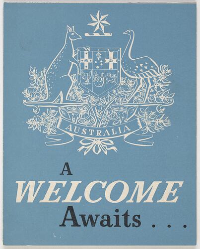 Leaflet - 'A Welcome Awaits', Department of Labour & National Service, 1956