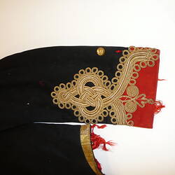 Detail of sleeve with elaborate gold braid
