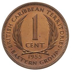 Proof Coin - 1 Cent, British Caribbean Territories, 1955