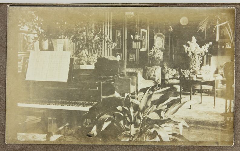 Photograph - Piano Room, Driver Cyril Rose, World War I, 1916-1919