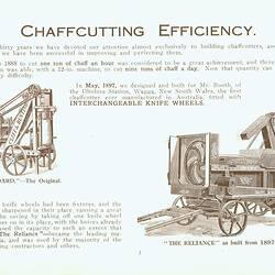Cliff & Bunting, "Chaffcutting Efficiency", circa 1921