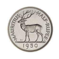 Proof Coin - 1/2 Rupee, Mauritius, 1950