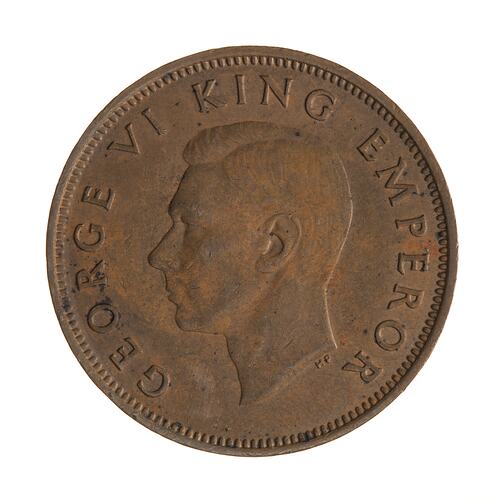 Coin - 1/2 Penny, New Zealand, 1942
