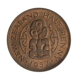 Coin - 1/2 Penny, New Zealand, 1957