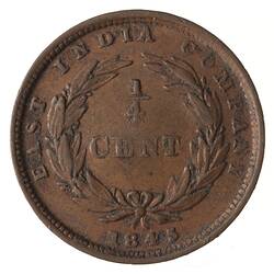 Coin - 1/4 Cent, Straits Settlements, 1845