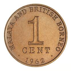 Proof Coin - 1 Cent, Malaya & British Borneo, 1962