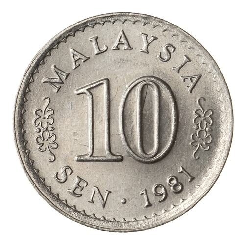Coin - 10 Sen, Malaysia, 1981