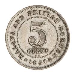 Coin - 5 Cents, Malaya & British Borneo, 1957
