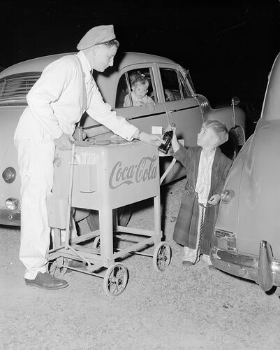 Coca-Cola, Mobile Coca-Cola Sales, Skyline Theatre, Burwood, Victoria, Mar 1954