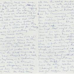 Handwritten letter in blue ink.
