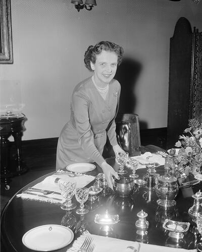 Woman with a Dining Table Setting, Melbourne, Victoria, 1956