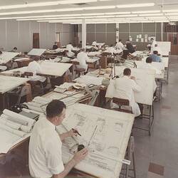 Photograph - Kodak Australasia Pty Ltd, Drafting Section, Engineering Building at Kodak Factory, Coburg, circa 1963