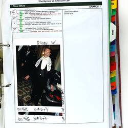 Continuity Folder - `The Mystery of A Hansom Cab', Burberry Entertainment, 2012