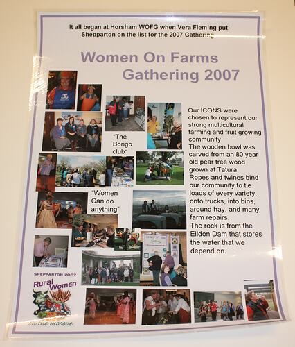 History Board - Women on Farms Gathering, Berriwillock, 2008