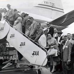 Photograph - Massey Ferguson Dealers Boarding TAA Plane, Essendon, Victoria, 1960