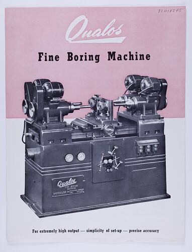 Front cover with photograph of Fine Boring Machine
