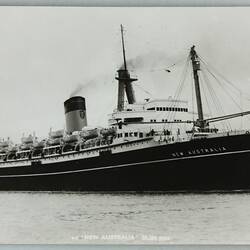 Postcard - Ship 'SS New Australia', Lucy & Stanley Hathaway, 1951