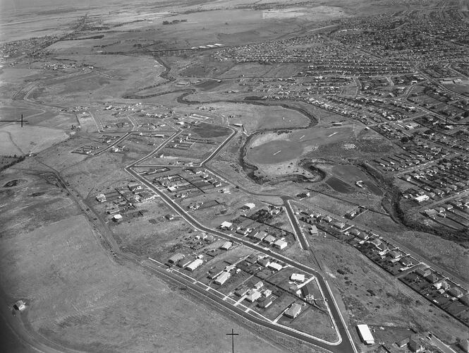 Negative - Aerial View of Essendon, Victoria, 31 Dec 1964