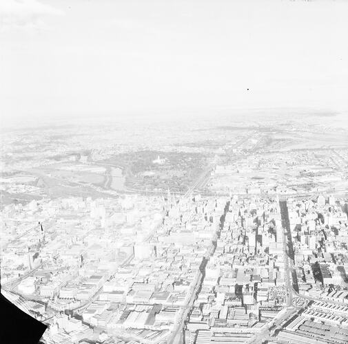 Negative - Aerial View of Melbourne, circa 1965