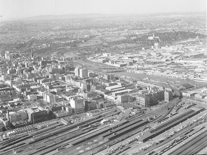 Negative - Aerial View of Melbourne, 28 Feb 1954