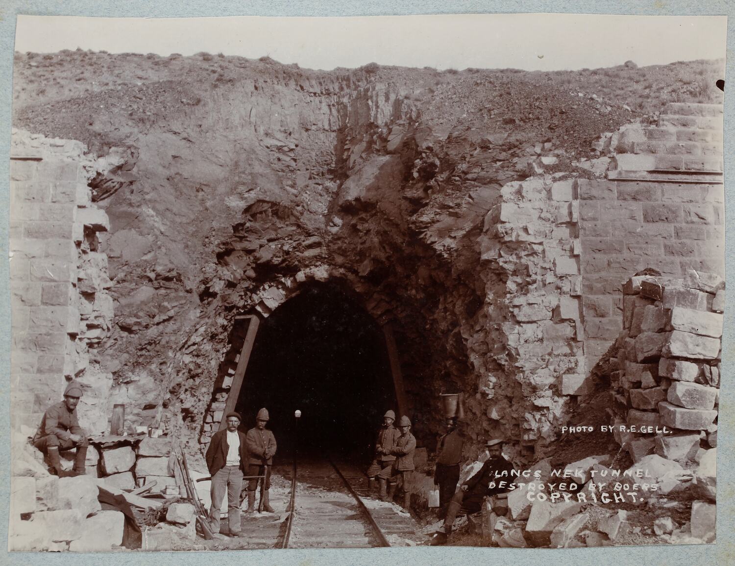 Photograph 'Langs Nek Tunnel', South Africa, circa 1902