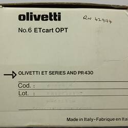 Box Of Ribbons: Olivetti typewriter. Circa 1980