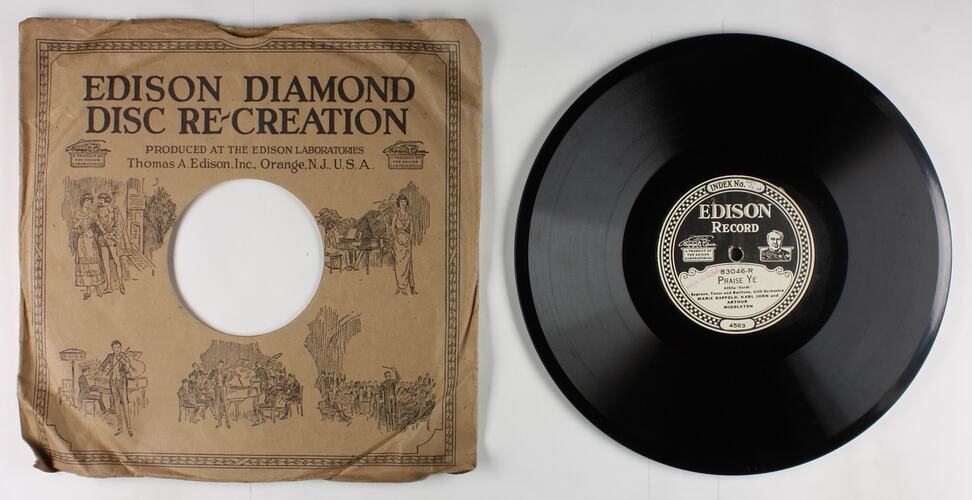 Disc Recording - Edison, Double-Sided, 'Home To Our Mountains' & 'Praise Ye', 1919-1929