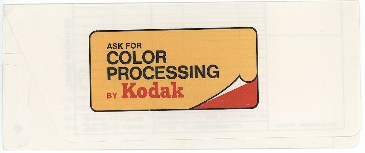 Envelope - Kodak Australasia Pty Ltd, Re-Order Envelope, 'Ask for Color Processing by Kodak'