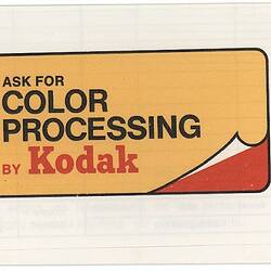 Envelope - Kodak Australasia Pty Ltd, Re-Order Envelope, 'Ask for Color Processing by Kodak'. circa 1970s