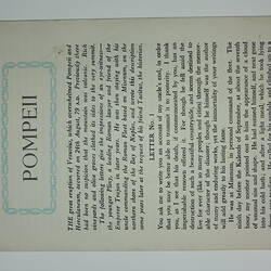 Booklet - 'Pompeii',  Orient Line, 1955