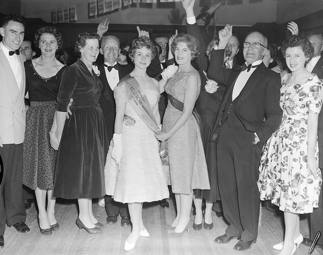 Swallow & Ariell Ltd, Group with the Belle of the Ball Winner, 9 Darling Street, South Yarra, Victoria, 04 Sep 1959