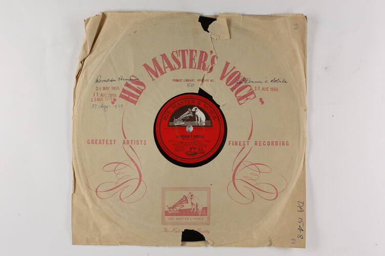 Disc Recording - The Gramophone Co. Ltd., Double-Sided, 'La Donna É Mobile' & 'Recondita Armonia' 1938-56