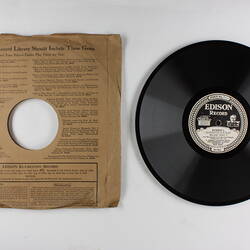 Disc Recording - Edison, Double-Sided, 'Quintette in E Flat Major Part 1' and 'Quintette in E Flat Major, Part 2', 1927-1929