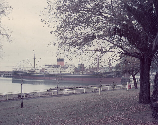 Monochrome image of a ship.