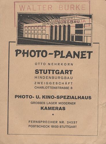 Paper folder printed with graphics and text.