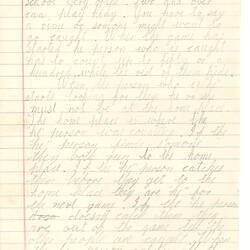 Document - Ron Snelgar, to Dorothy Howard, Description of Hiding Game 'Hidy', 25 Mar 1955