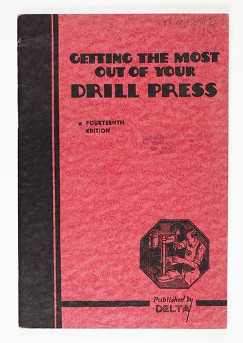 Front cover showing man at grinding wheel.