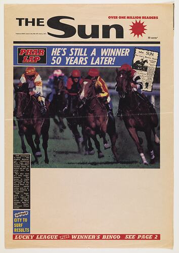 Newspaper Supplement - The Sun, Phar Lap Motion Picture, 1983