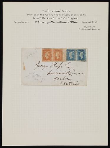Stamp Album Page - Diadem Series, New South Wales, Australia, Johnston Stamp Collection, 1856