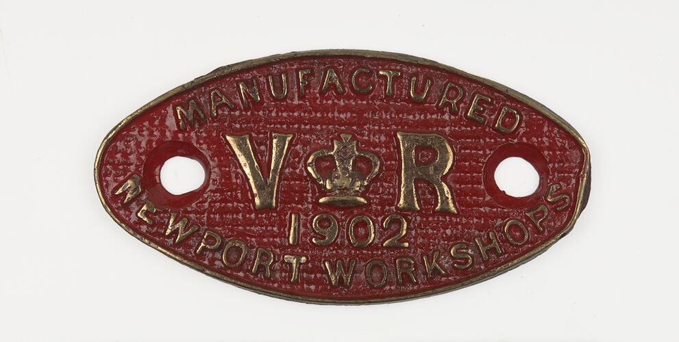 Locomotive Builders Plate - VR Workshops, 1902